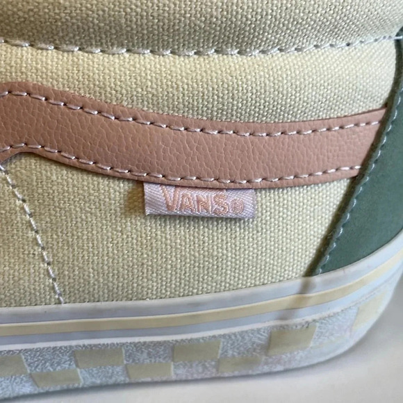 Vans Off The Wall Atlas 2 Green Pink Beige High Top Skateboard Athletic Shoes main image 5